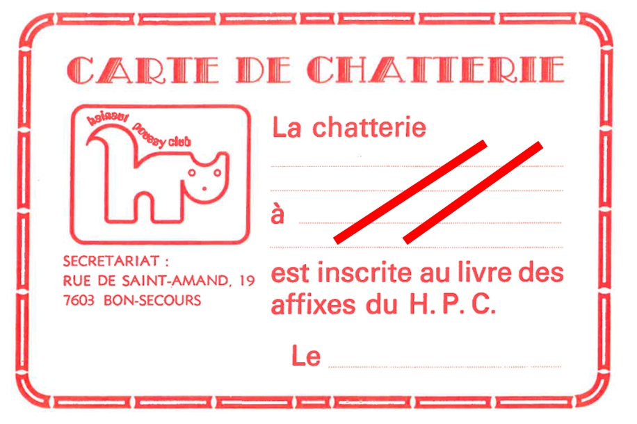 Carte de chatterie